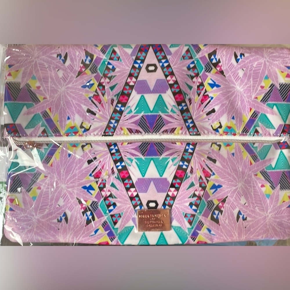 NWOT Mara Hoffman For Sephora Collection Zippered Multicolored Foldover Bag! - Picture 13 of 13